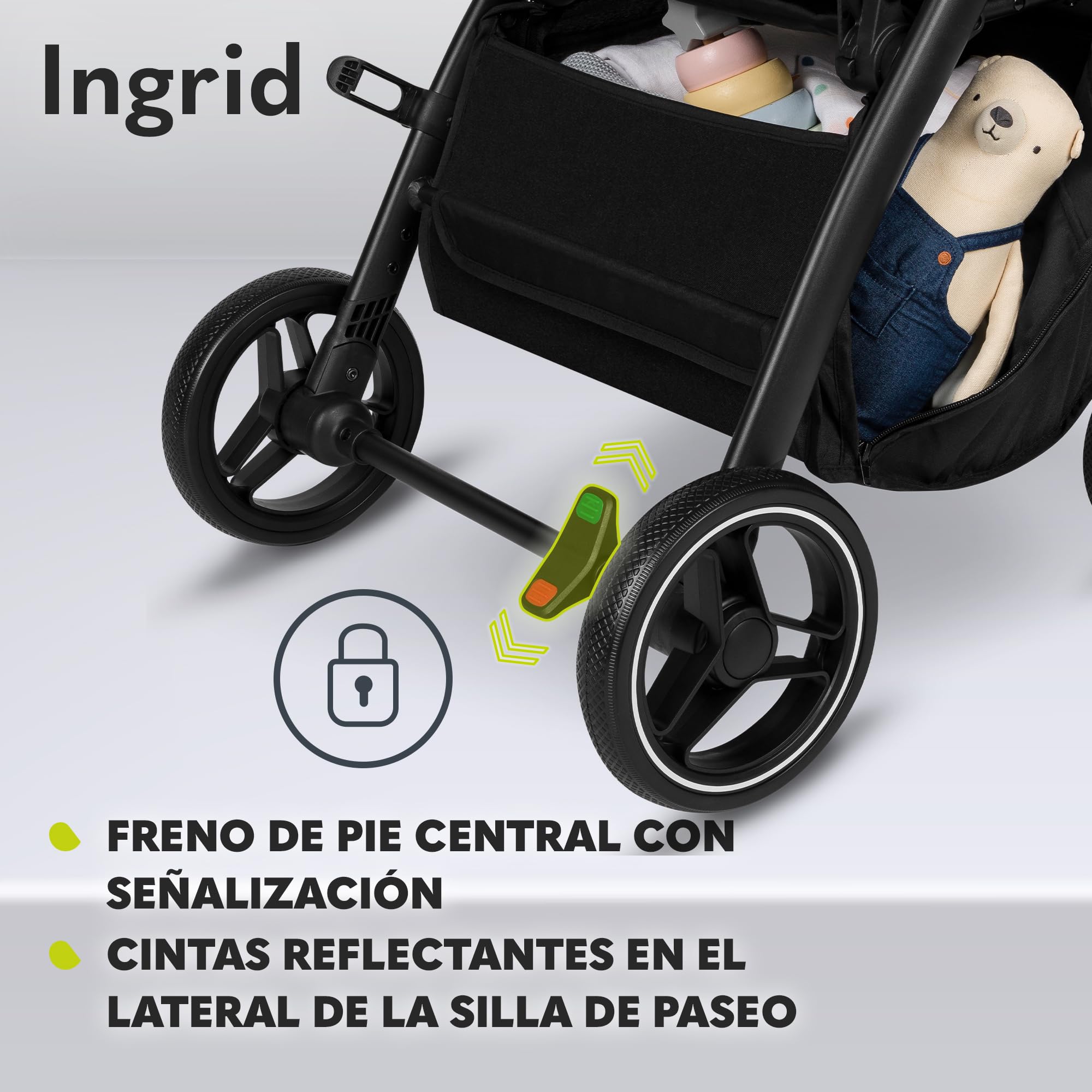 LIONELO INGRID Silla de paseo hasta 22 kg de 6 meses a 4 años Grandes ruedas giratorias 360° Suspensión total Se puede plegar con una mano Respaldo y reposapiés ajustables Capota XXL grande (Pink)