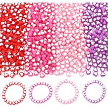 700 Pieces Valentines Day Heart Beads, Assorted Colors Acylic Heart Bead for Bracelet Making Kit Jewelry Necklace Earring Making DIY Crafts