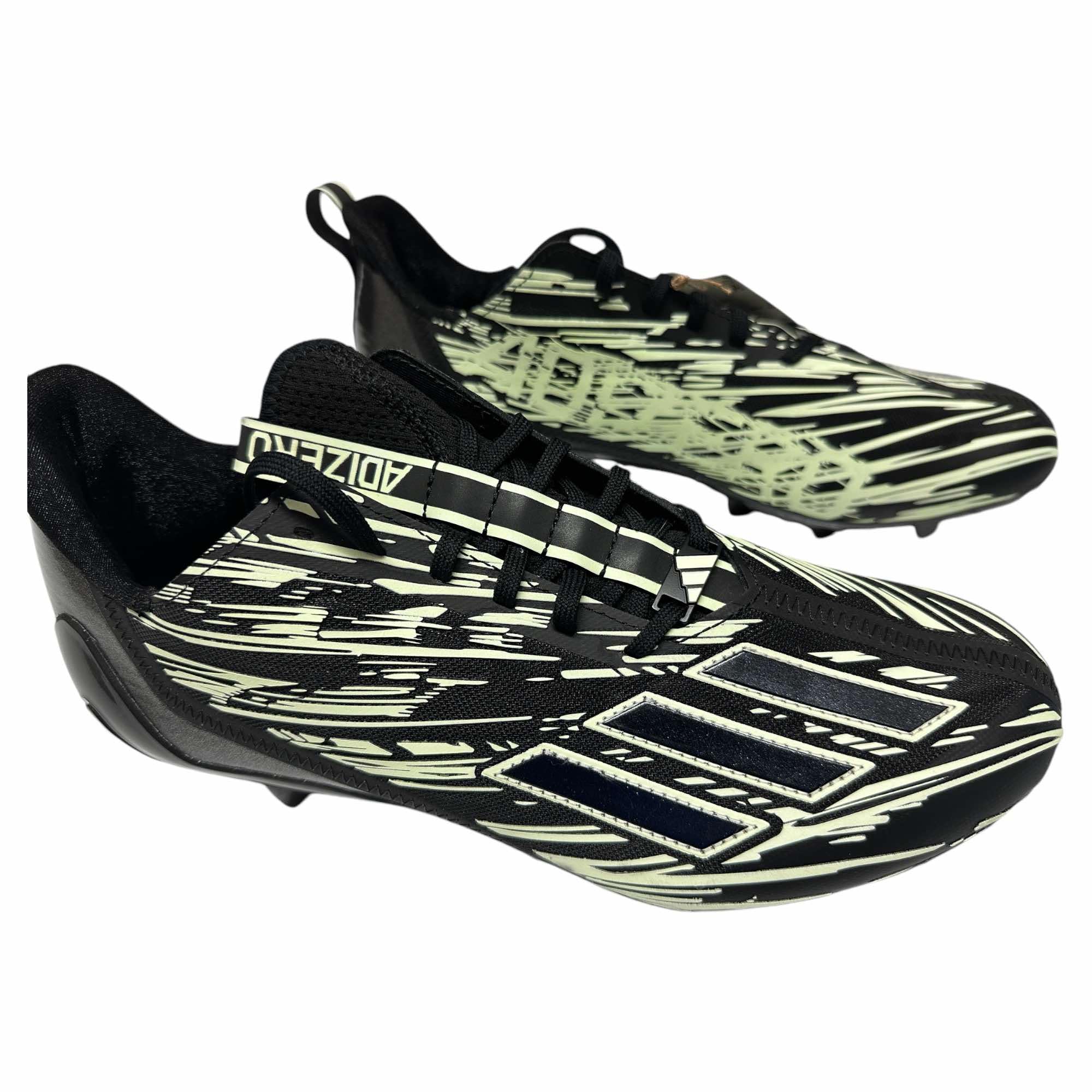 Adidas Men's Adizero Glow in The Dark Molded Football Cleats Shoes Black #IE5447 - Size Men's 10.5