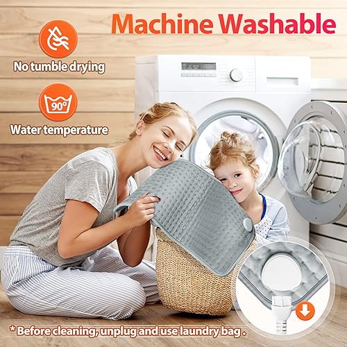 Miniatura 6 de Almohadilla térmica, 10 ajustes de calor y 3 ajustes de temporizador con apagado automático, almohadilla de calefacción eléctrica para terapia de