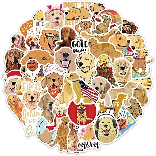 Miniatura 4 de 50 calcomanías de dibujos animados de perros, coloridas calcomanías estéticas de PVC impermeables para botella de agua, guitarra, equipaje,