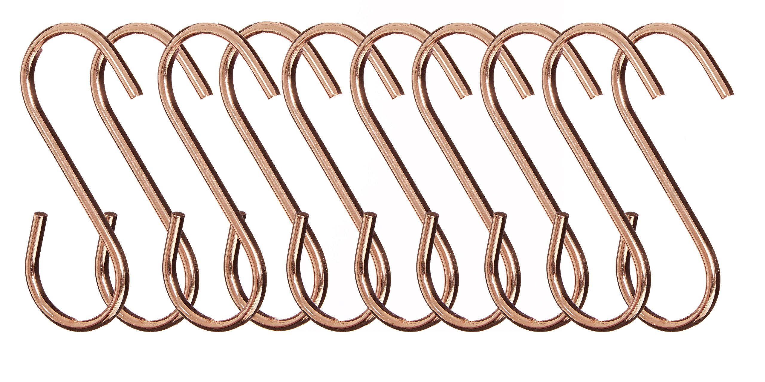 PremierHousewares 507210 Set of 10 Sorello Hanging Hooks, Iron, Rose Gold, 1 x 5 x 8 cm