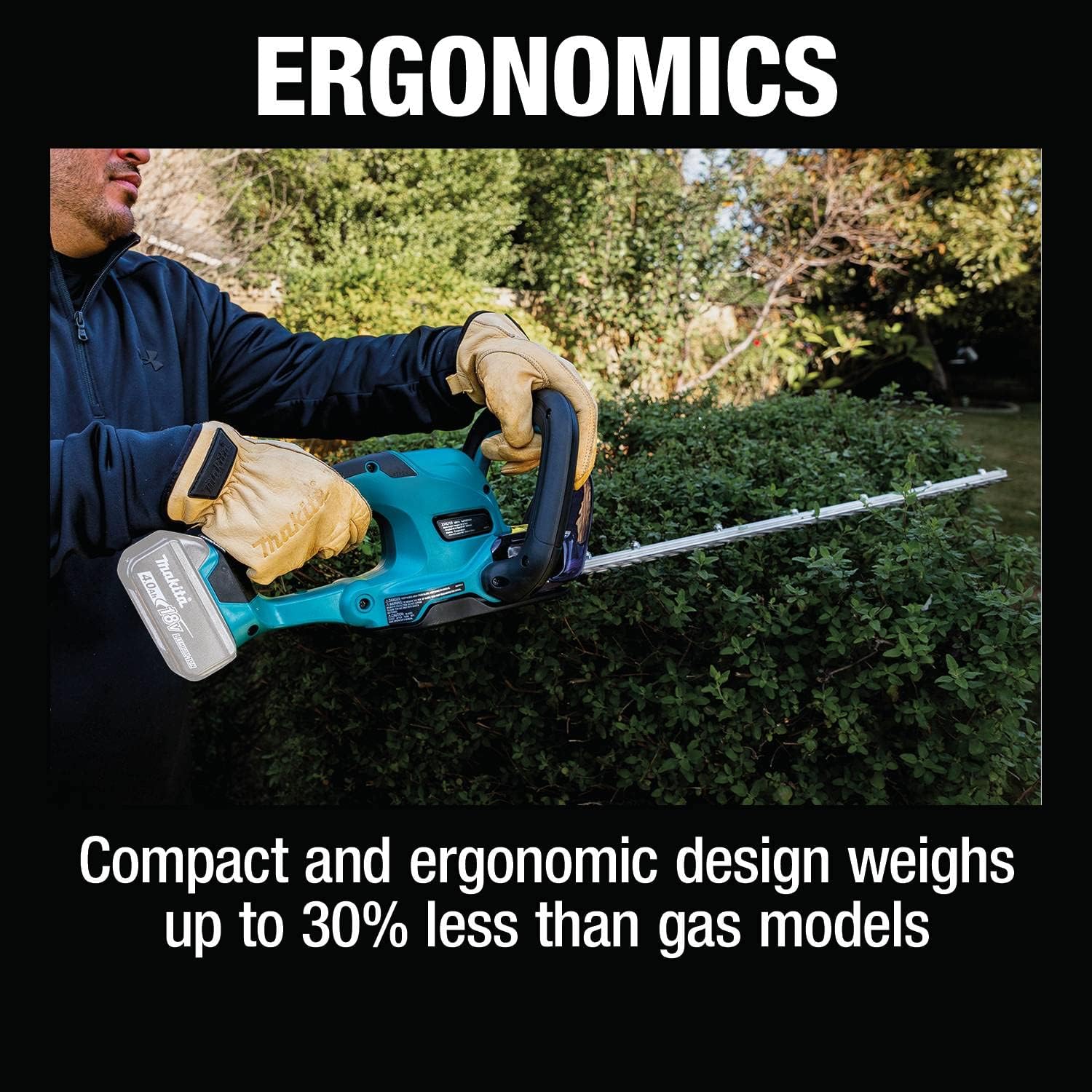 Makita XHU10Z 18V LXT Lithium-Ion Cordless 24" Hedge Trimmer, Tool Only