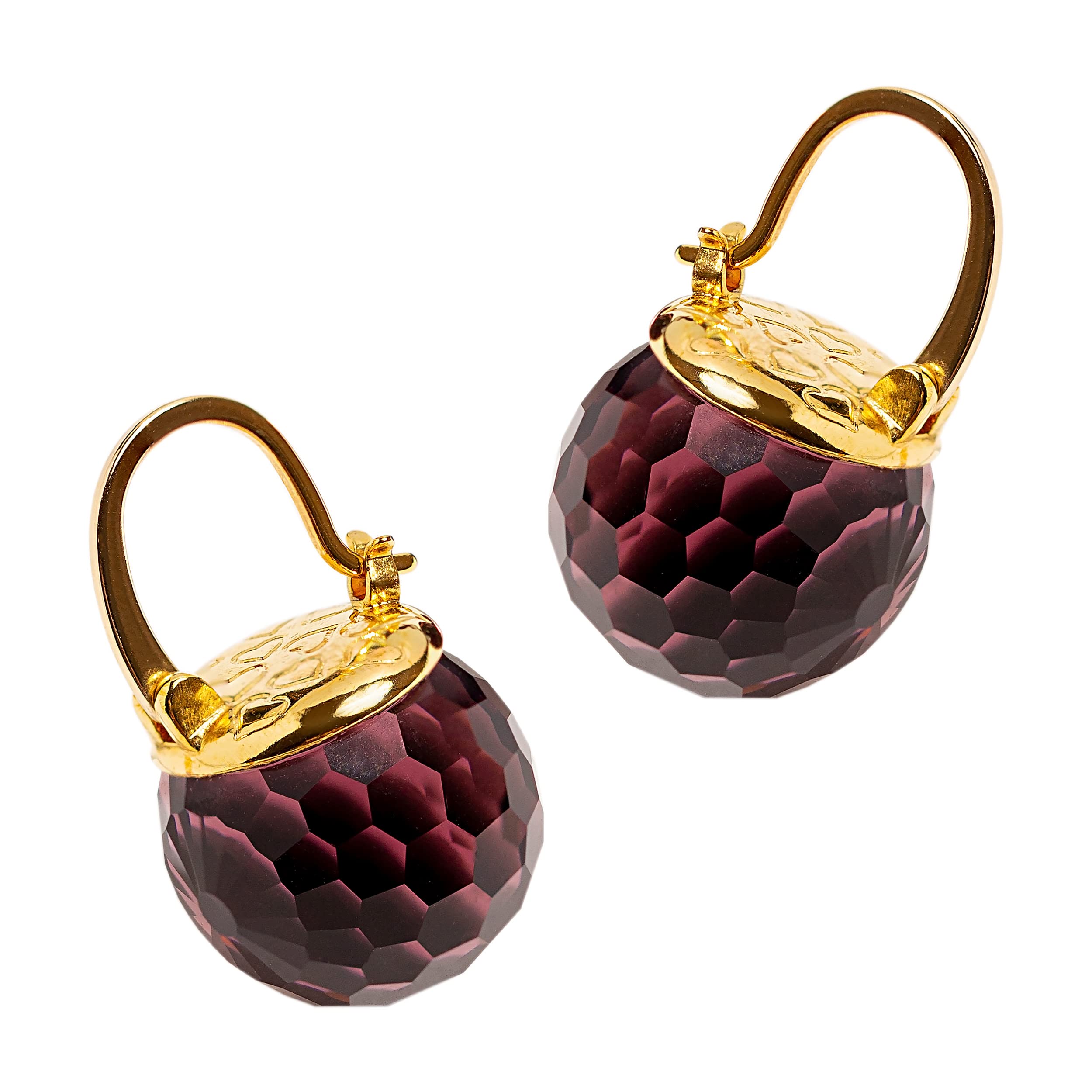 Crystal Earrings for Women, Sparkly Austrian Crystal Disco Ball Earrings, 18K Gold Plated Post Drop Earrings with Colorful Spheres, Hypoallergenic &amp; Lightweight, Ideal Gift for Her