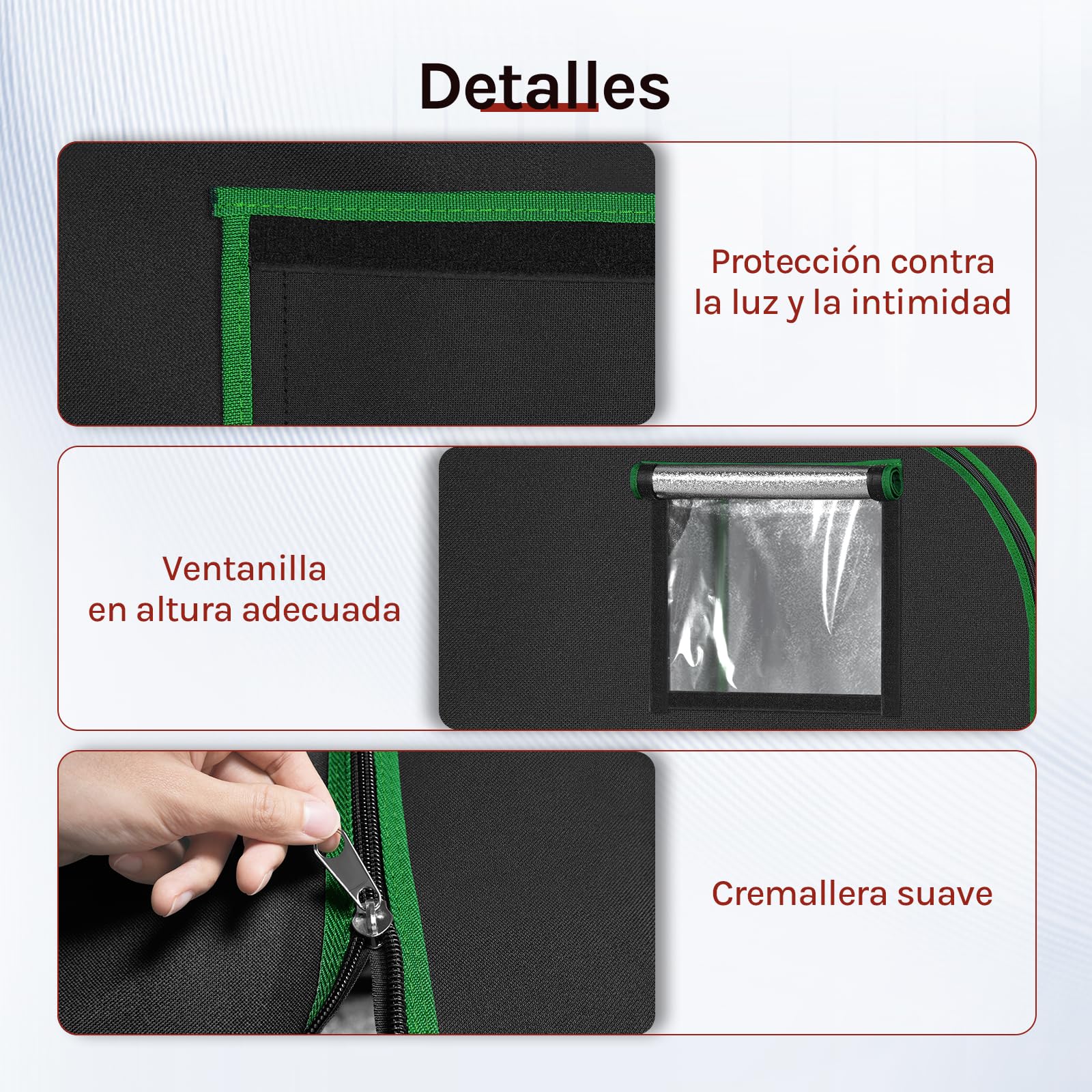 WOLTU Armario de Cultivo 120x60x180 cm, Tienda de Cultivo Hidropónico de Tela Oxford 603D, Invernadero Interior con Ventana de Observación, Semillero Mylar Altamente Reflectante, Negro