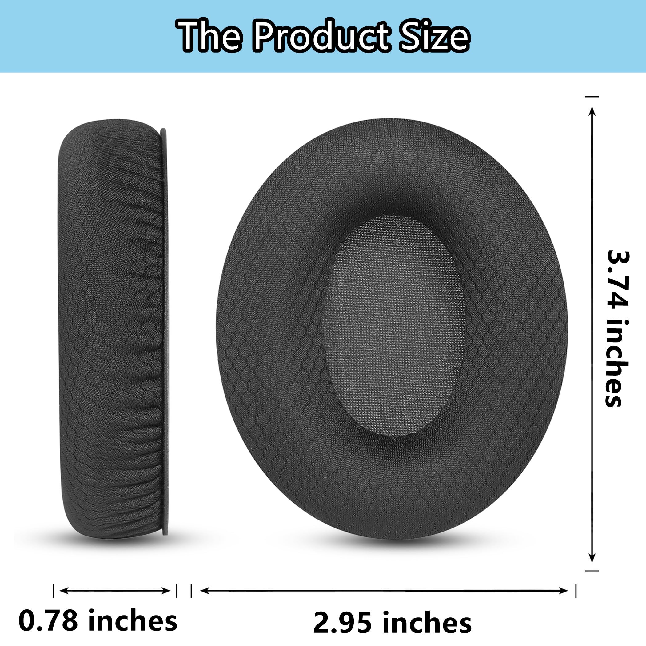 Coussinets De Rechange Pour Casque Srhythm NC25/NC35 - Mousse Mémoire, Tissu Maille, Confort Longue Durée
