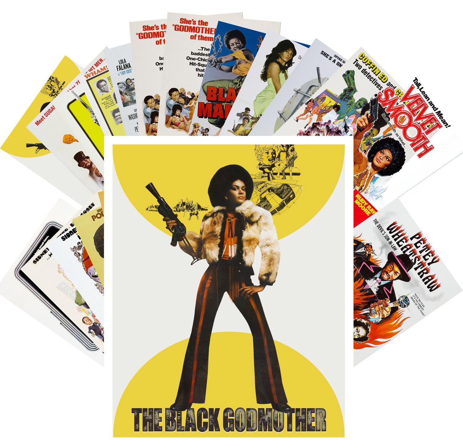 PIXILUV Postcard Pack 24pcs Blaxploitation Ladies Vintage Trash Movie Posters Ads — image 1