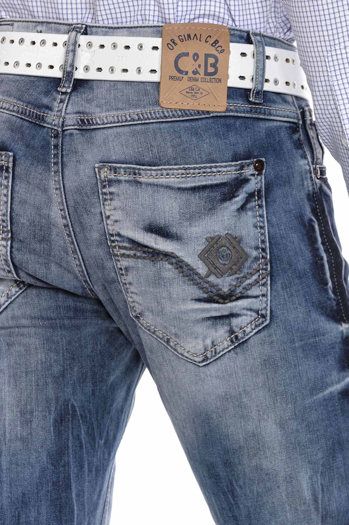 Cipo & Baxx Herren Jeans Hose Straight Fit Denim – Klassisch, Slim, Used Look