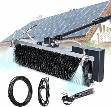 Solar Panel Cleaning Brush; Telescopic Pole Kit,Window Cleaner,3.5m/5.5m/7.5m Solar Panel Cleaning Washing Tool,Scrubber Brush;Spray Washer Water Fed Pole