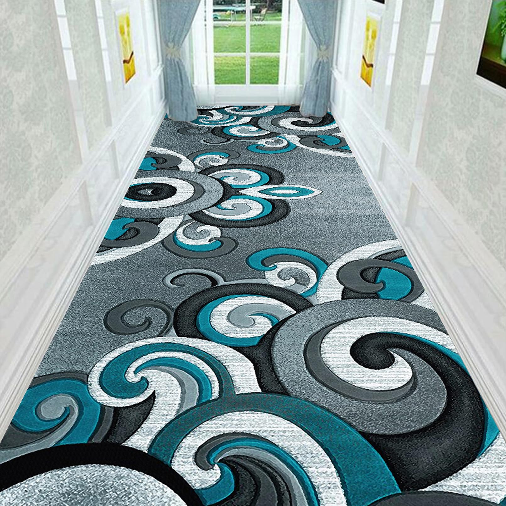 Tapis de couloir contemporain pour sécuriser les sols glissants de votre cuisine