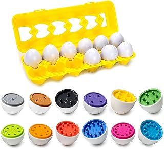 Color & Number Matching Egg Toy - Number Sorting & Color Recognition Learning Toy for Toddlers - Preschool Game - Montessori Education - Easter Eggs