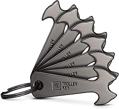 FABACH Black Trolley Key Déclencheur de chariot – Remplace le jeton de chariot, jeton de courses – Porte-clés en métal pour organiseur de clés et trousseau de clés – Pas de blocage dans le panier