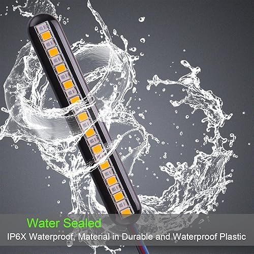 Miniatura 4 de Kinstecks 2 luces indicadoras de motocicleta que fluyen luces intermitentes luz de conducción luz de matrícula para motocicleta motocicleta LED