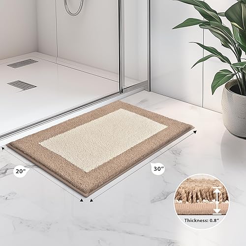 Miniatura 2 de Alfombras de baño de 30 x 46 pulgadas, antideslizantes, extrasuaves, absorbentes, lavables a máquina, de secado rápido, para suelo de baño, ducha,