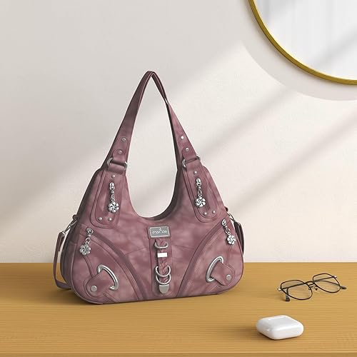 Miniatura 10 de Bolso de mano Hobo para mujer Bolso de mano amplio Múltiples bolsillos para mujeres urbanas a la moda de PU
