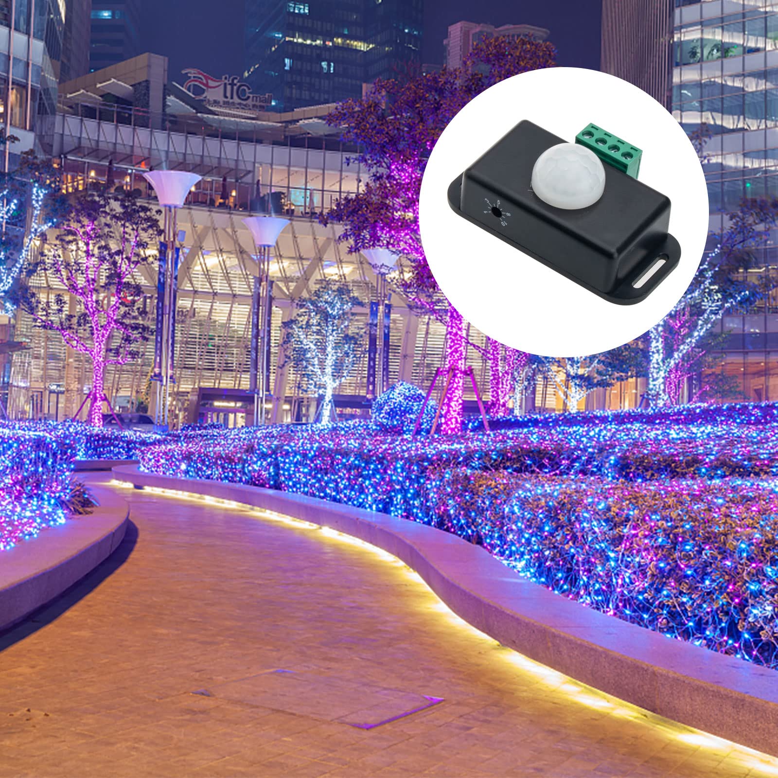 Sensor de movimiento PIR de 12 V 24 V, 8 unidades, sensor de movimiento LED, interruptor de luz, detector de movimiento infrarrojo, controlador de interruptor de luz para tiras de luces LED flexibles