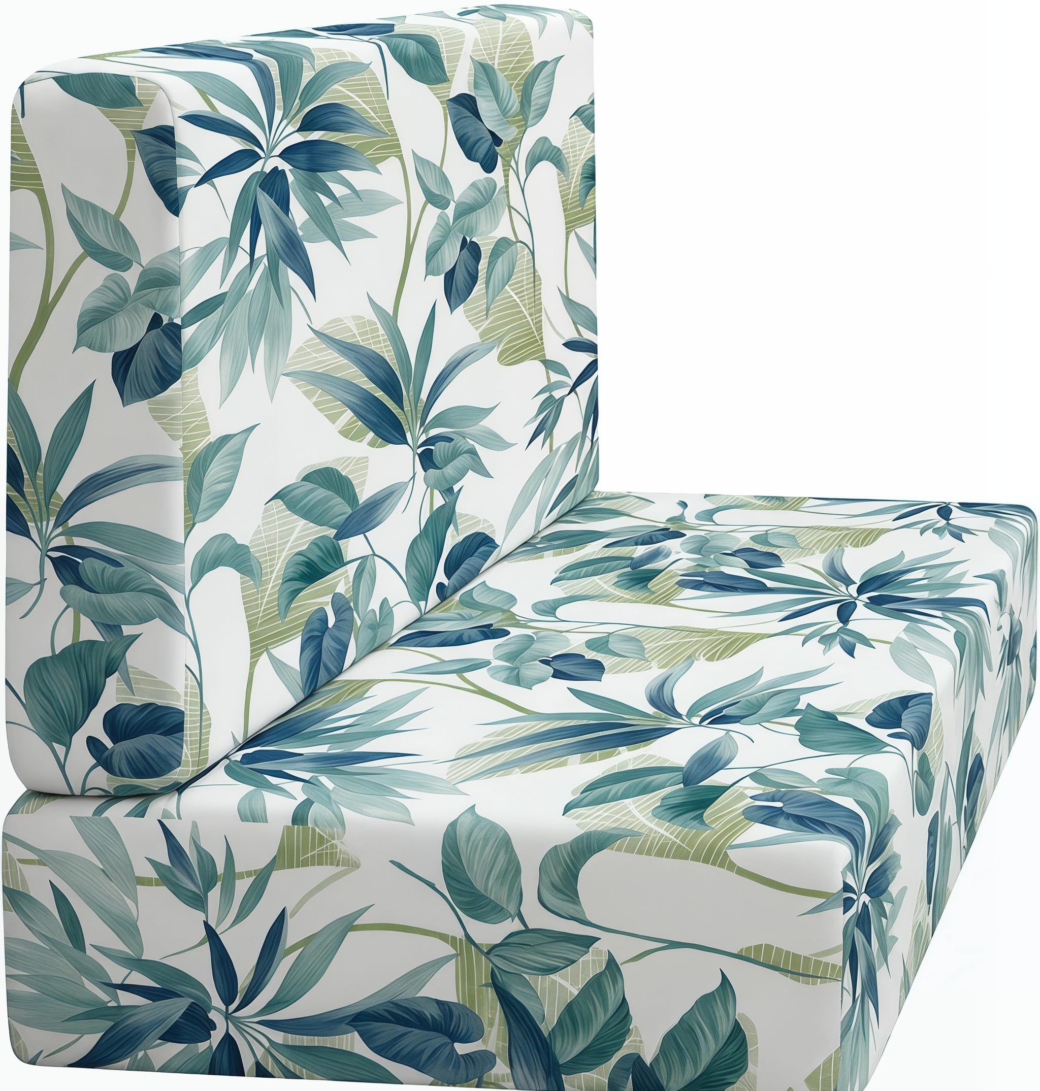 LiveGo Housse de coussin de rechange extensible pour canapé de véhicule récréatif, housse de coussin de rechange pour banc de camping-car, housses de dossier et housses de banc (feuilles F)
