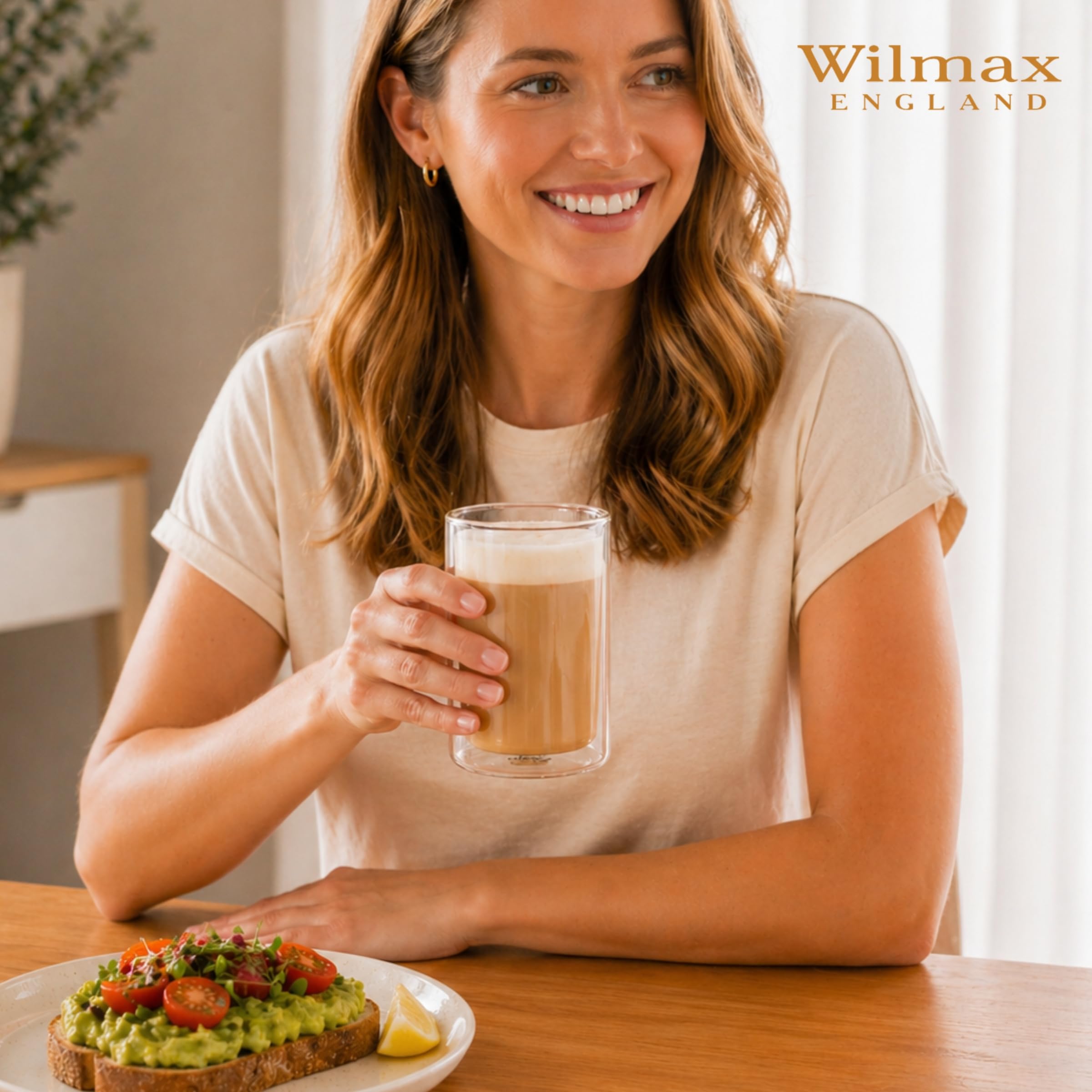 Wilmax | Thermogläser 400 ml | 6er-Set | Doppelwandige Gläser aus Borosilikatglas – Latte Macchiato Gläser, Kaffeegläser & Teegläser | Spülmaschinenfest