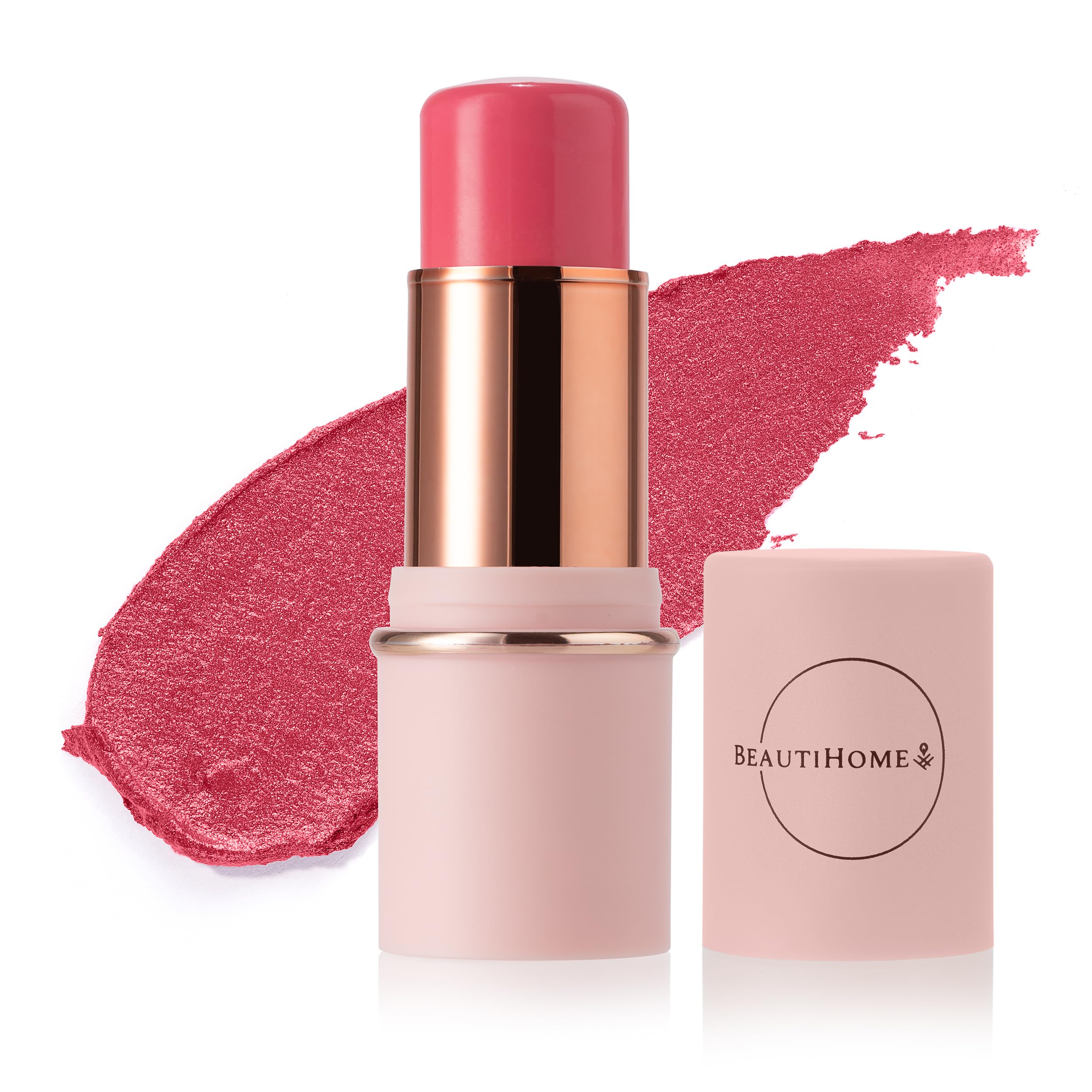 BeautiHome Blush Stick for Cheeks & Lips Multistick Cream Blush- Easy to Apply & Blend- Infused with Nourishing Ingredients for your Skin Compact Travel Size Makeup- & Beauty Products for Women