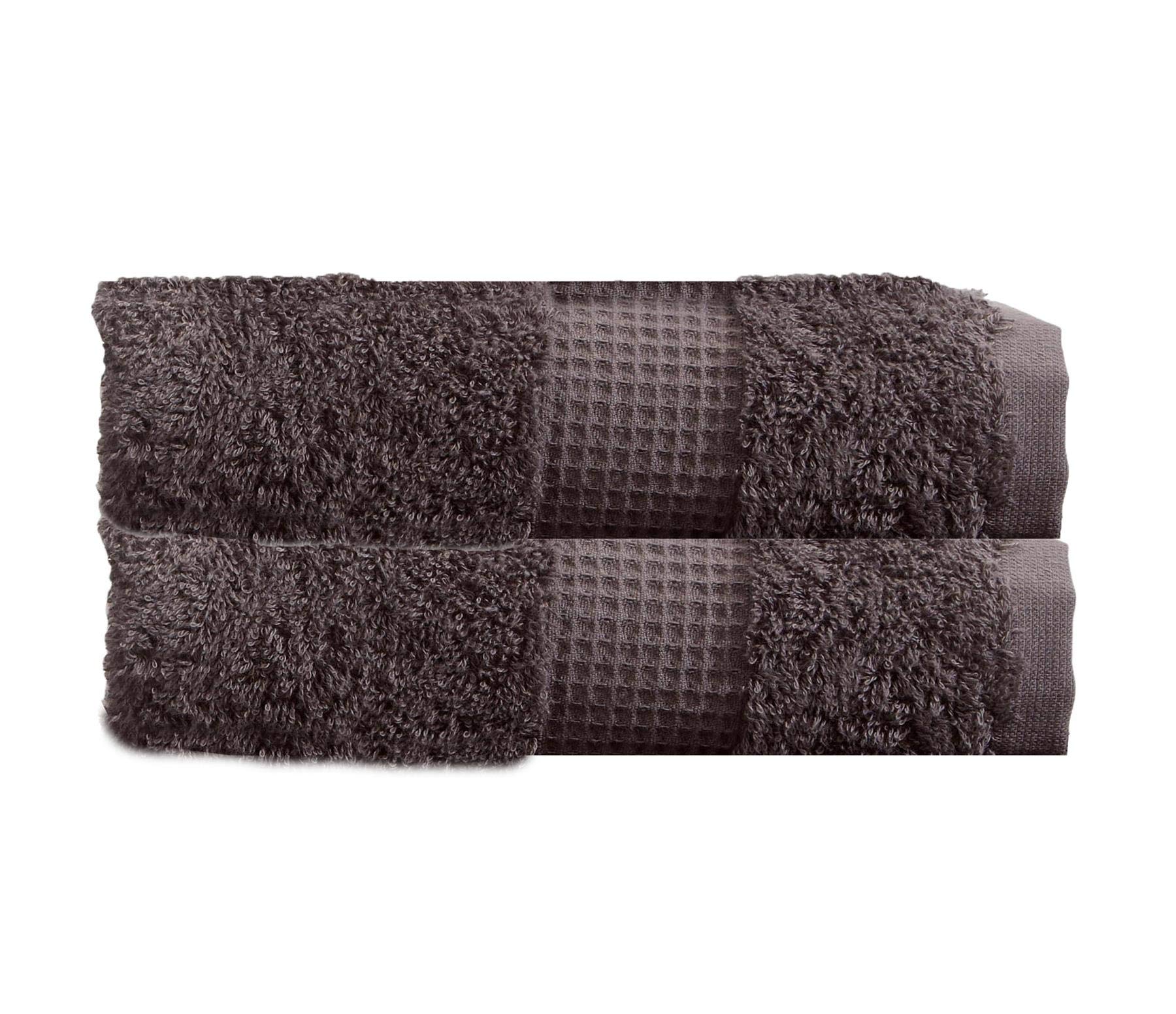 Olivia Rocco Egyptian Cotton Towels Home Bathroom Towel Set Bale Fade Resistant 700gsm Luxe Collection Bales Bath Sets, 2 Hand Towels Charcoal