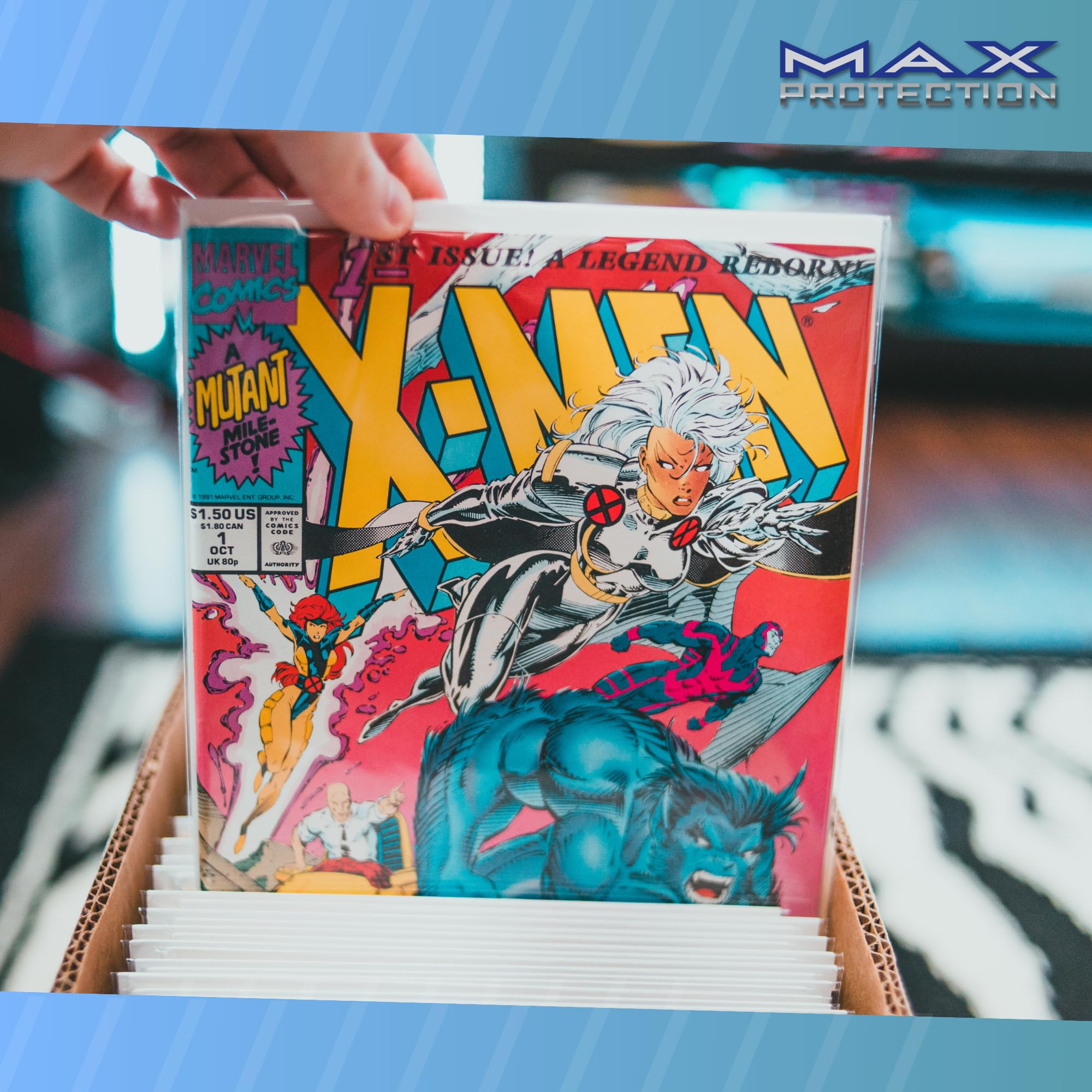 Max Protection Comic Book Storage Boxes - Short Cardboard Black Case for 150-175 Comic Books - Double Thickness — view 7