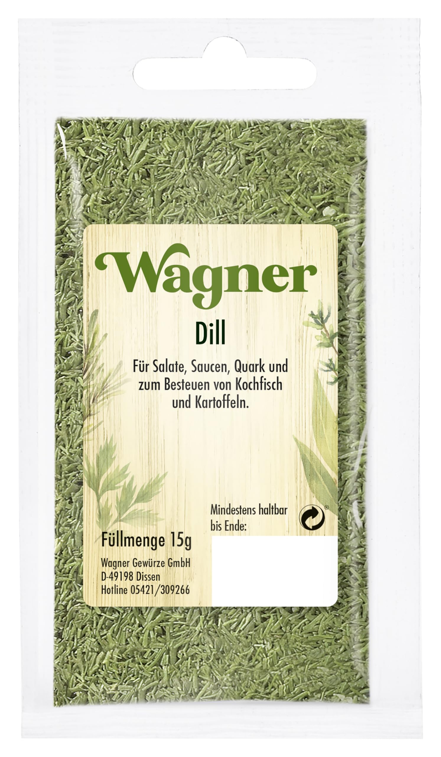 Wagner Gewürze - Dillspitzen, getrocknet | 15 g im Beutel