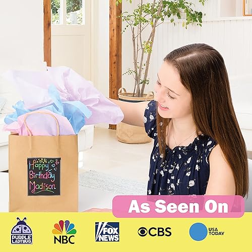 Miniatura 9 de SUNGEMMERS - Kit de arte de ventana de diamante + 7 bolsas de regalo marrones con panel de arañazos para mensajes personalizados