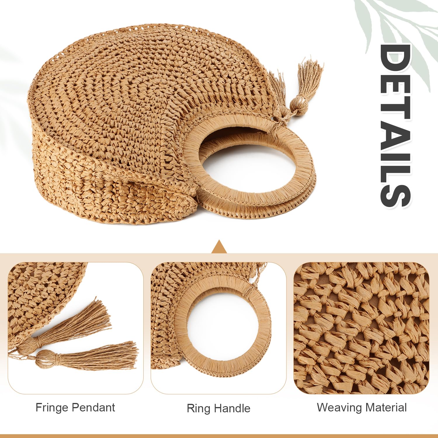 EVEOUT Pochette en Paille pour Femmes Sac à main en paille tressée pour l'été Clutches en Paille pour Mariage plage vacances