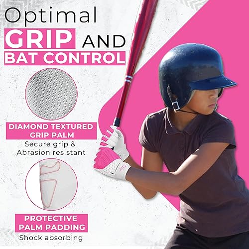 Vista 29 de HANDLANDY Guantes de bateo de béisbol para adultos y jóvenes, guantes de bateo de sóftbol transpirables para hombres, niños y niñas