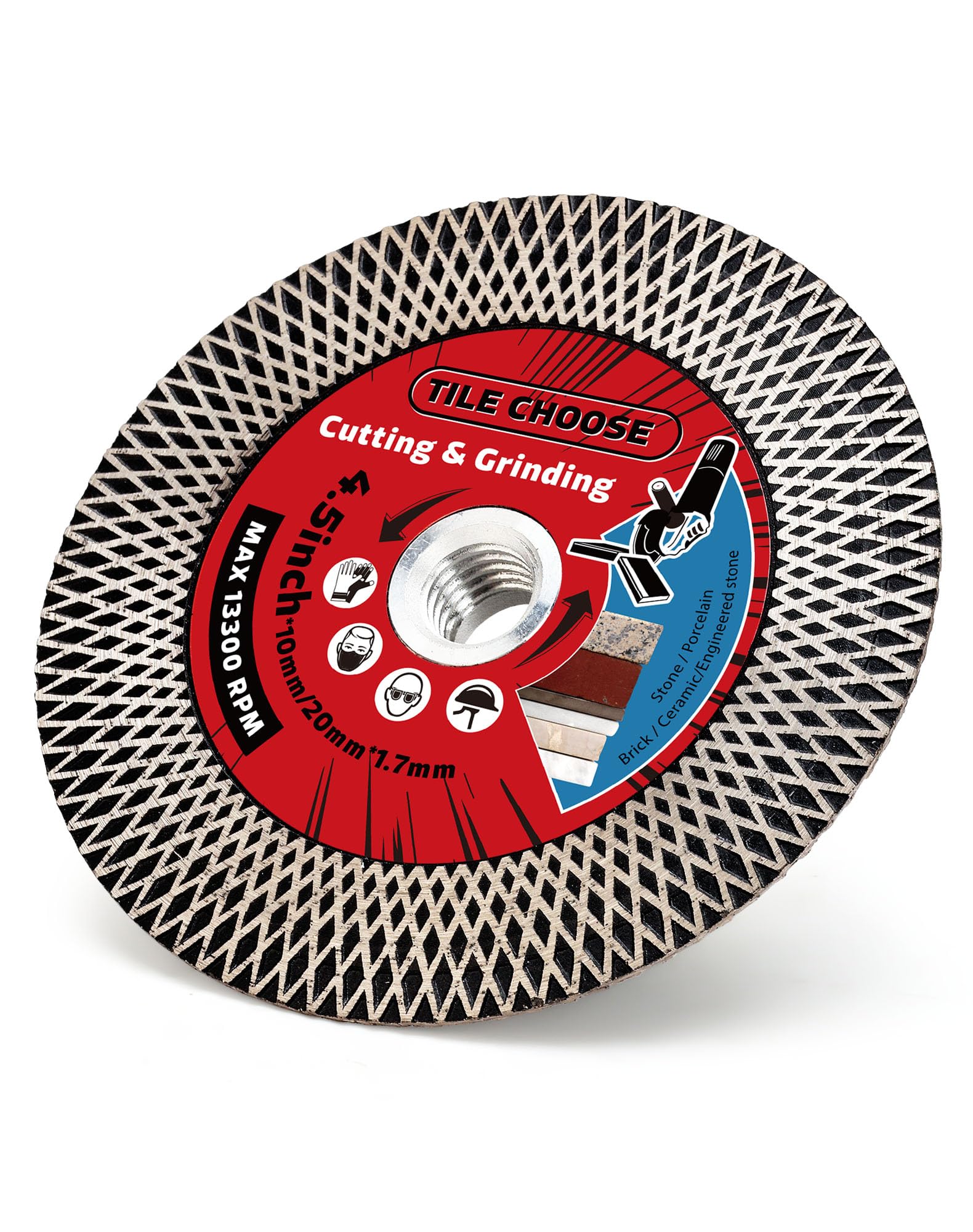 Solidure 4.5" Tile Cutting Blade,Porcelain Grinding Blade with Flange for Cutting and Grinding Porcelain Tile Granite Marble