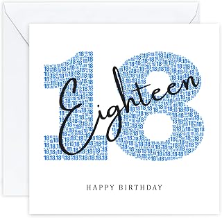 18th Birthday Card - Eighteenth Birthday Card for 18 Year Old Boys Eighteen Son Grandson Nephew Brother Men Him (Age 18)