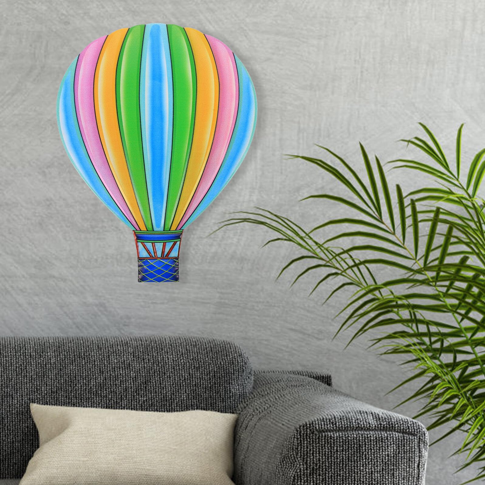 ULDIGI Heißluftballon Wanddekoration aus Eisen, Farbig, zum Aufhängen