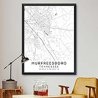 Vista 1 de Mapa de Murfreesboro, Tennessee, Light 2 (12x16)