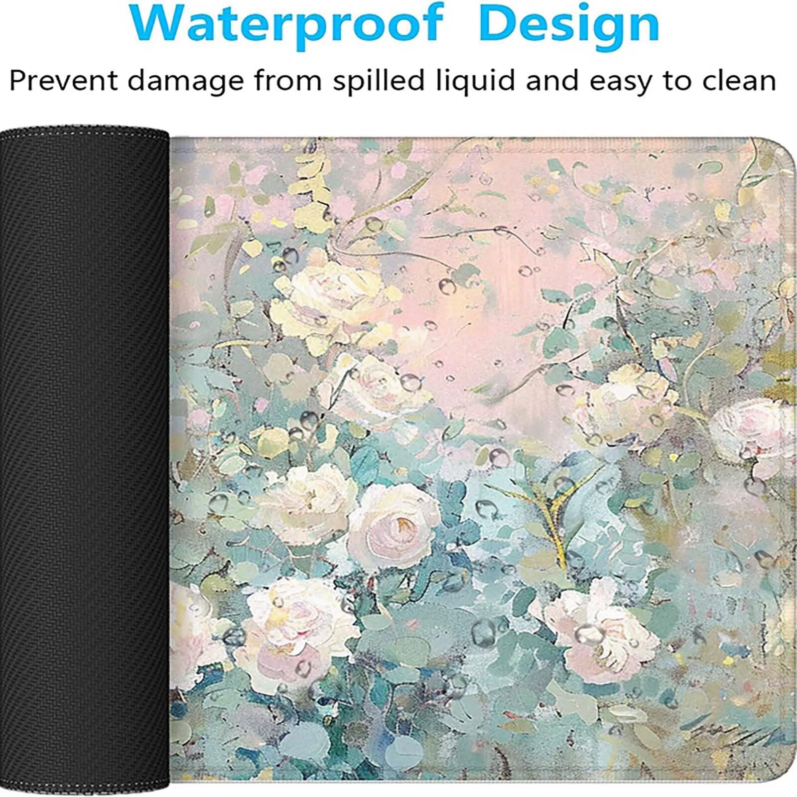 Rosa Alfombrilla Ratón 1500 x 800 x 3mm Alfombrilla Escritorio Rosa Mouse Pad con Bordes Cosidos Impermeable Base de Goma Antideslizante Tapete Rato Escritorio para Accesorios de Oficina, Regalo 2-3