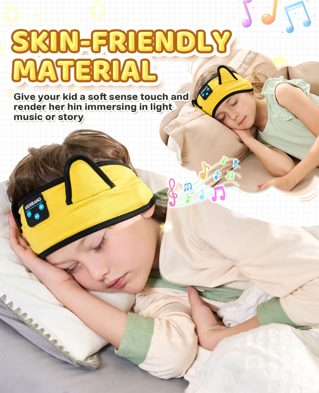 Diadema de auriculares para niños pequeños, bebés y niños, reproducción inalámbrica con Bluetooth, conector de 3,5 mm, ajuste cómodo, sin presión en las orejas, volumen seguro limitado, ajustable para