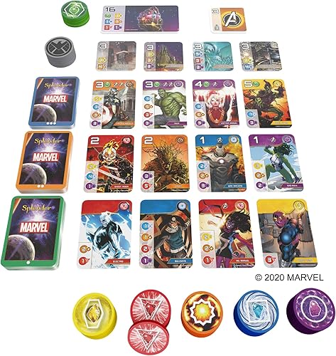 Miniatura 7 de Asmodee Marvel Splendor - Juego de mesa unir héroes y gemas en una aventura de estrategia épica, juego familiar para niños y adultos, a partir de 10
