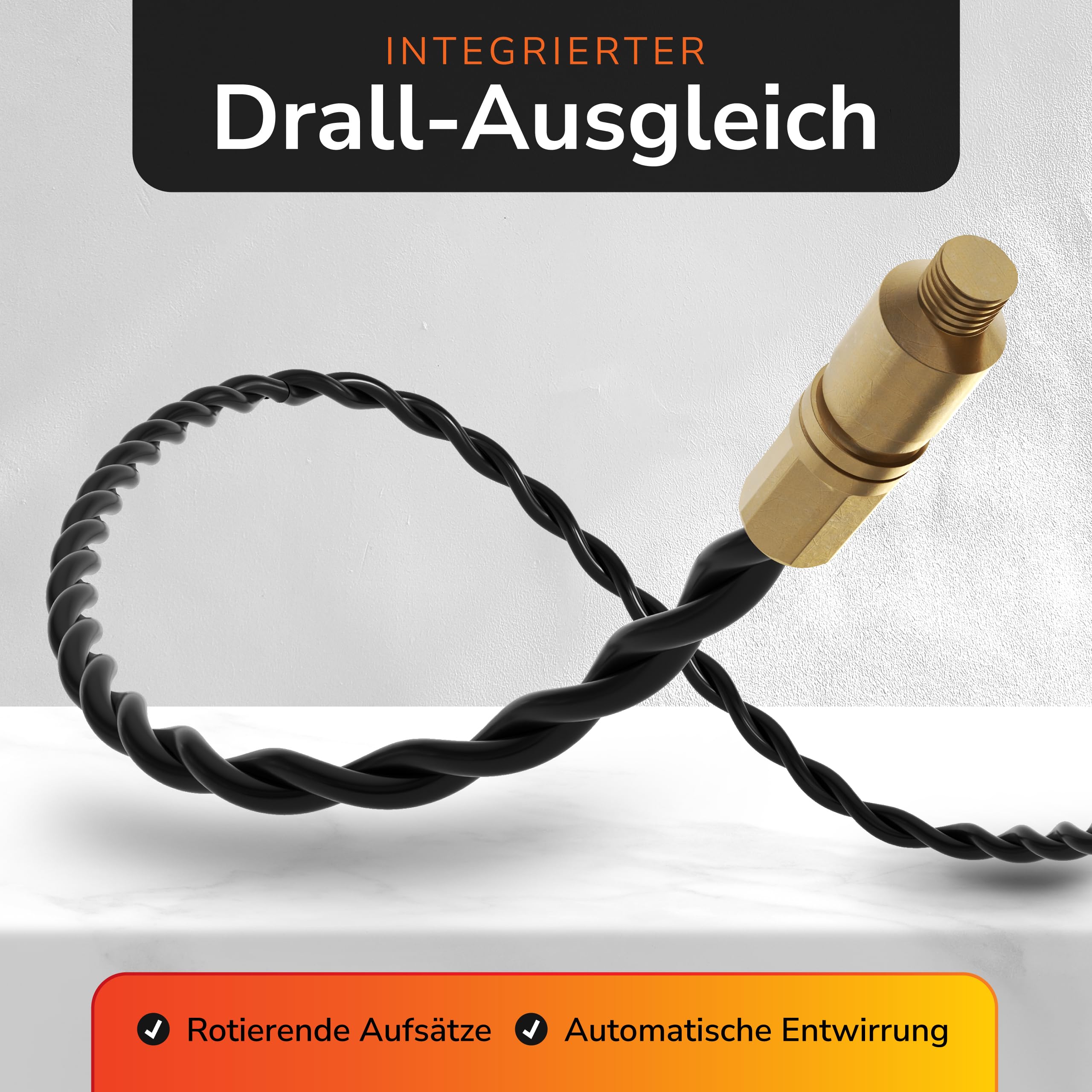 Kabeleinziehhilfe 30m – Flexible Einziehfeder und Zugdraht für Leerrohre – Kabelziehhilfe inkl. 5 Adapter – Langlebige Kabel Einzugshilfe für Elektroarbeiten – Hochwertige Einziehspirale