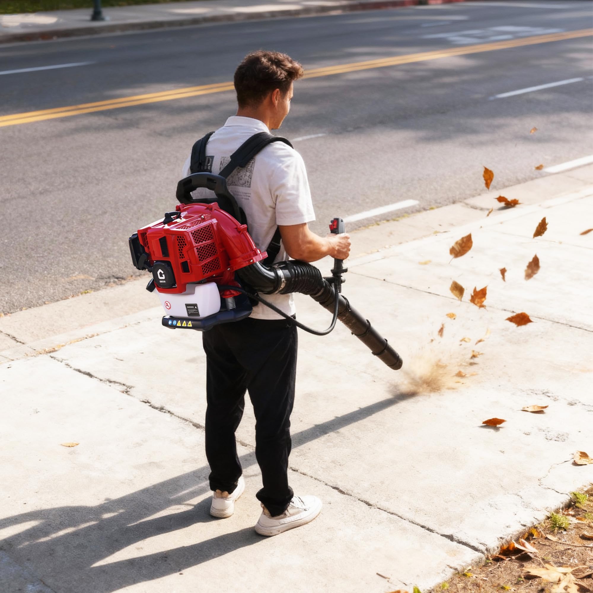 Garvee con 1 Paquete de plástico con 2 sopladores de Hojas de plástico para Mochila, Rendimiento Comercial, 66 CC, 4.0 CV, Motor de 2 Tiempos, 880 CFM, 320 mph, diseño ergonómico para jardín, césped