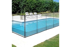Child Safety Pool Fence - Removable, 4ft x 12ft DIY Mesh Fence for Inground Pools