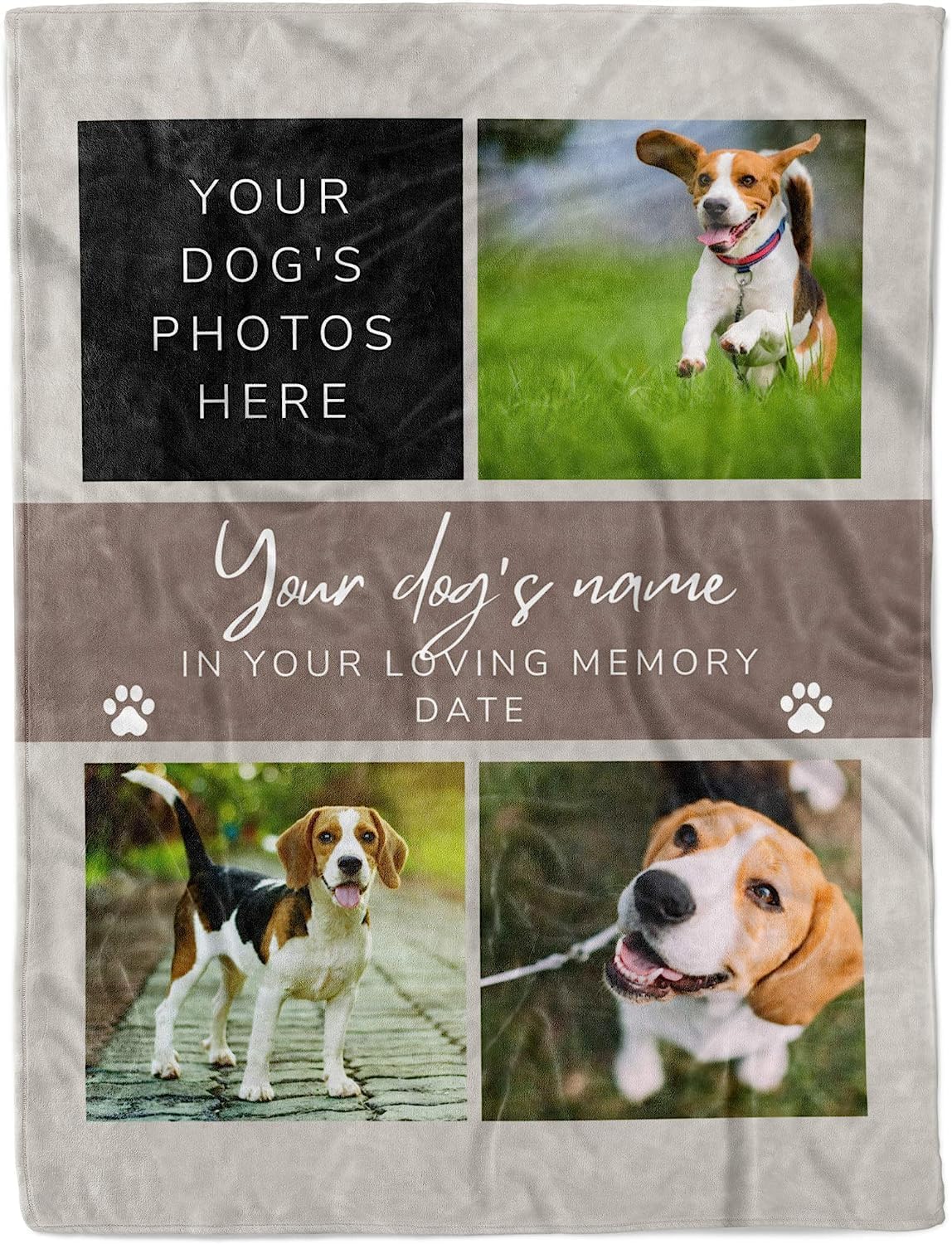 Couverture commémorative personnalisée en polaire pour chien - Cadeau de condoléances personnalisées pour les amoureux des chats - Couvertures personnalisées avec photos - Cadeau personnalisable pour