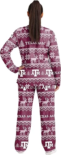 Miniatura 3 de FOCO NCAA para mujeres - Conjunto de pijamas familiares navideños a juego con patrón feo del equipo universitario de la NCAA