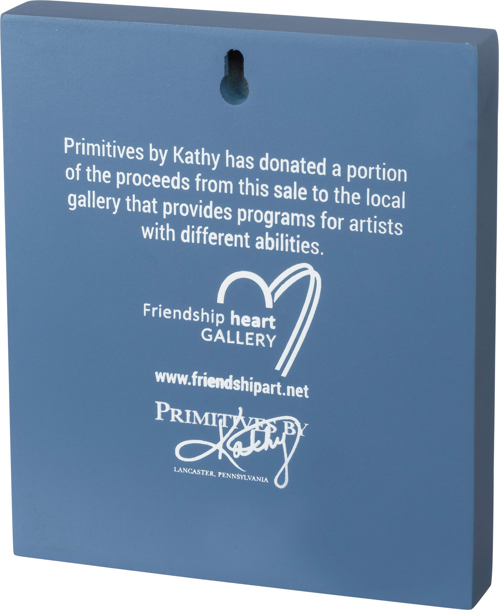 Primitives by Kathy Cartel de bloque de galería de corazón de la amistad, 15,24 x 17,78 cm, But First Coffee