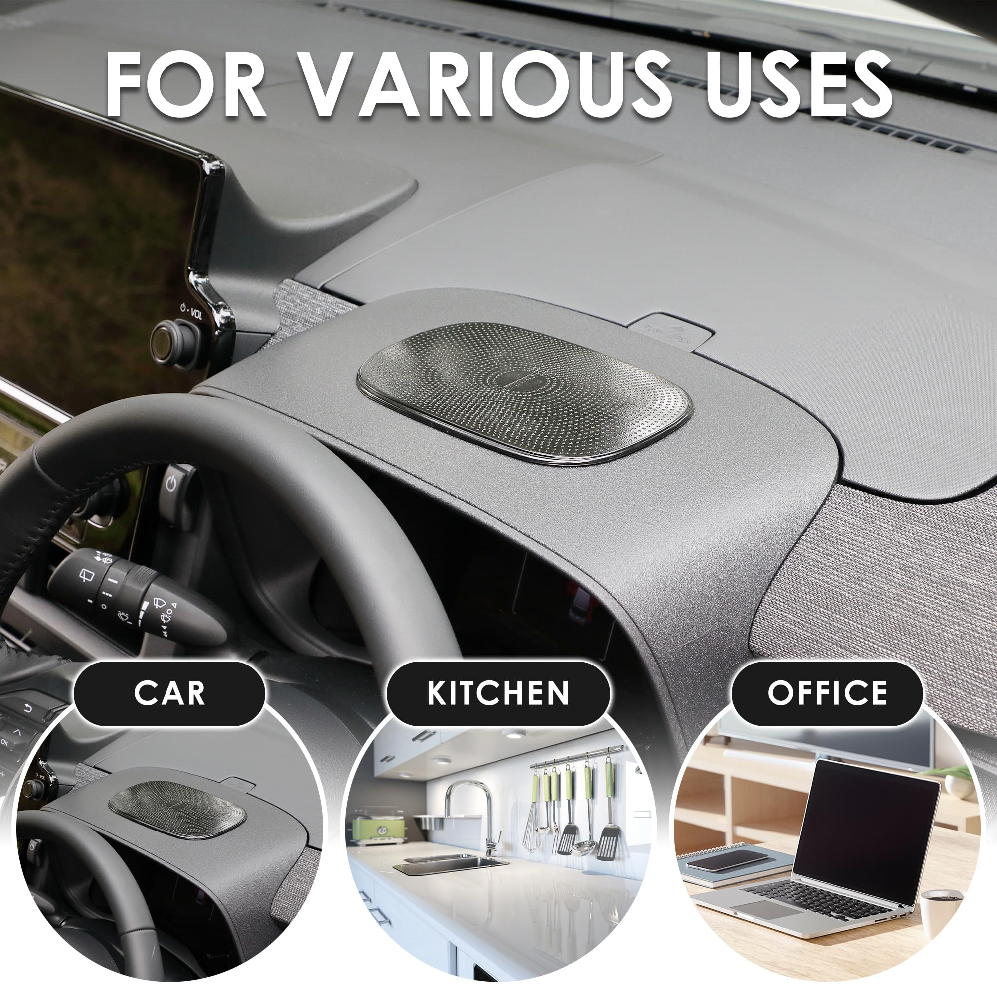 Car Dashboard Non Slip Mat Phone Holders For Your Car, Anti-slip Mat For Dashboard, Air Freshener, Mirror, Sunglasses, Keychain, Coin Holder | Car Accessories | Black | 2PCS - Japan Import