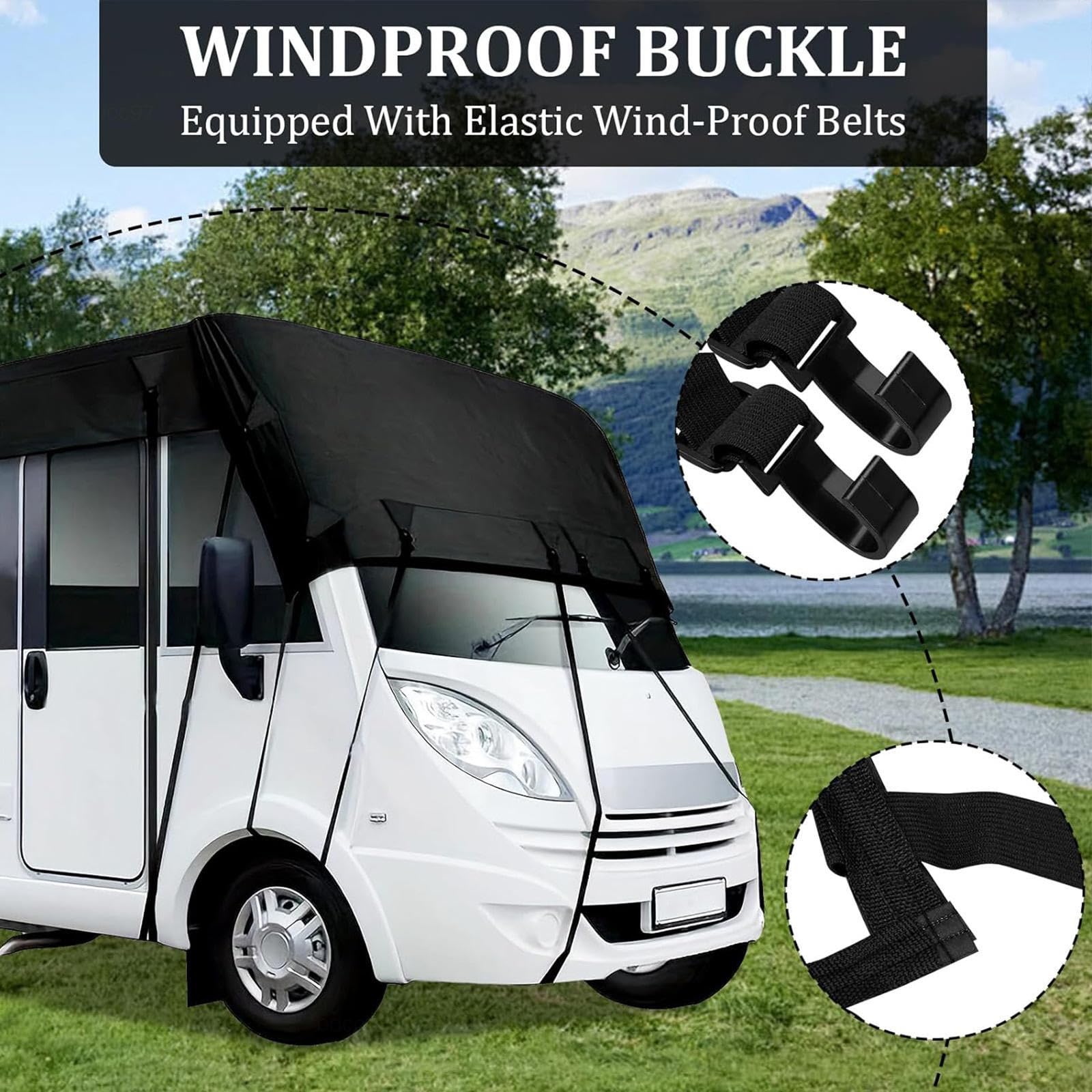 Funda Caravana Tela Oxford 210D Funda Caravana A Prueba De Viento, Lluvia Y Nieve Cubierta Emergente para Remolque Funda Autocaravana,6.5m×3m