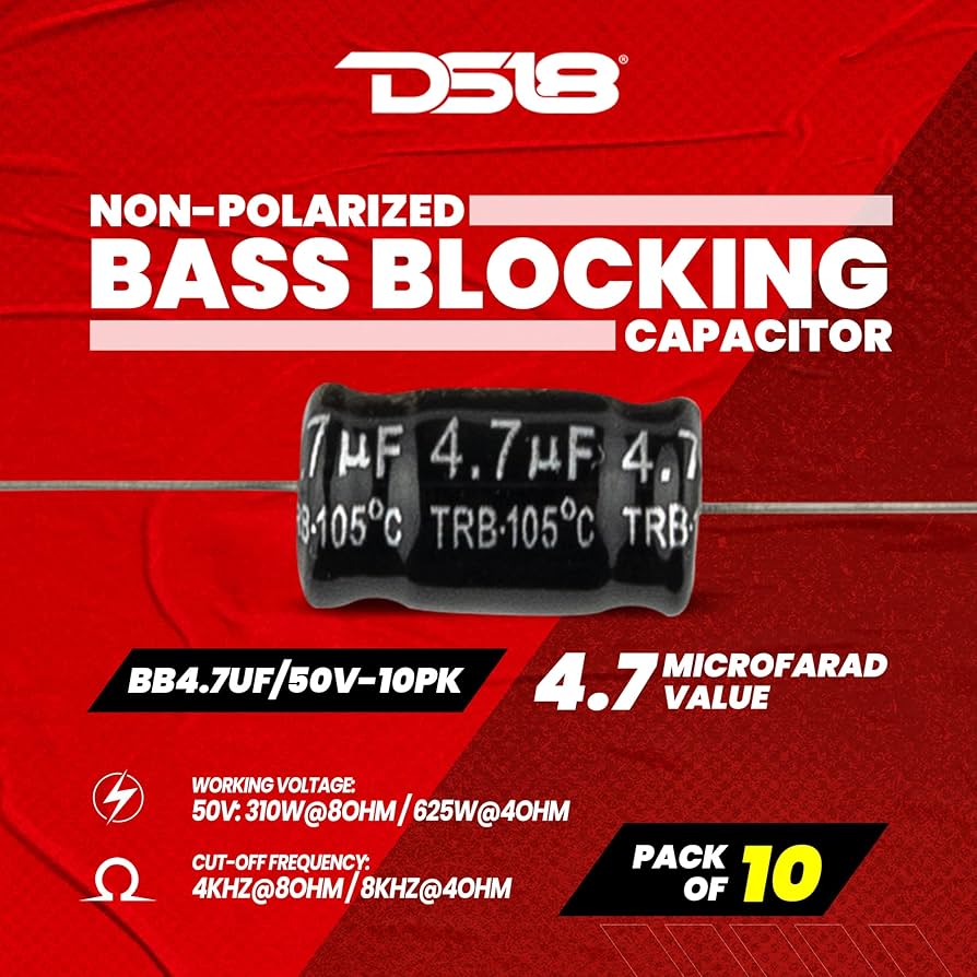 Amazon.com: DS18 BB4.7UF/50V-10PK Bass Blocker 8.5KHz @ 4