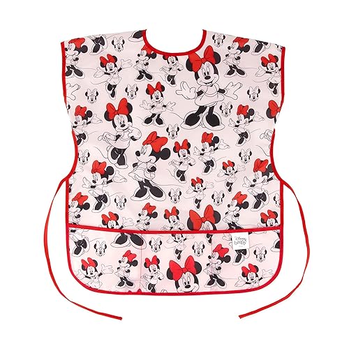 Bumkins Disney - Bata de manga corta, reutilizable, impermeable, para niñas y niños de 3 a 7 años, delantal de pintura para niños, artes,