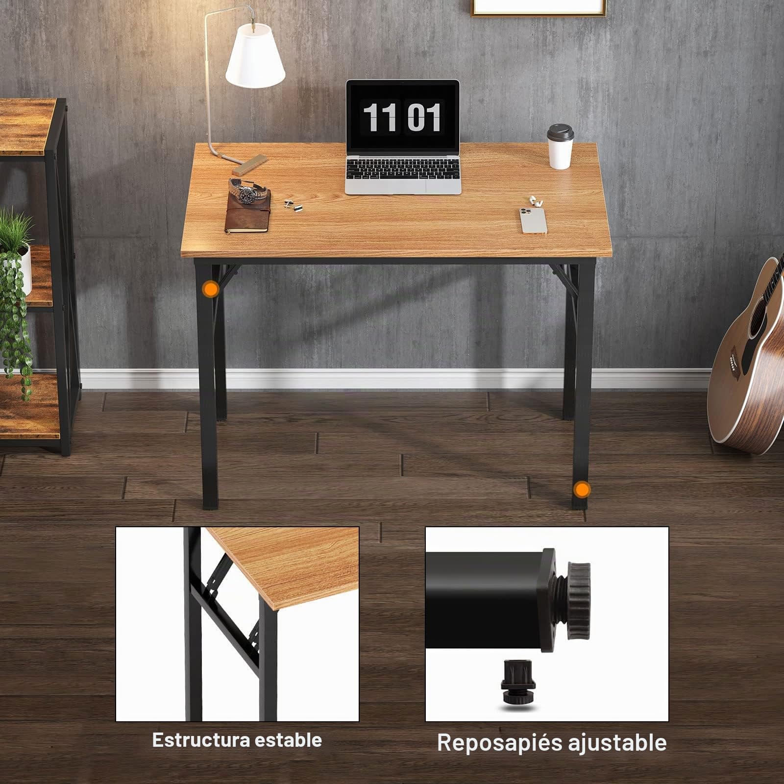 SogesPower Mesa Plegable, Mesa para computadora, mesas portátiles de Alto Rendimiento para Oficina en casa, estación de Trabajo, Escritorio de Estudio, Mesa de conferencias para Oficina en casa