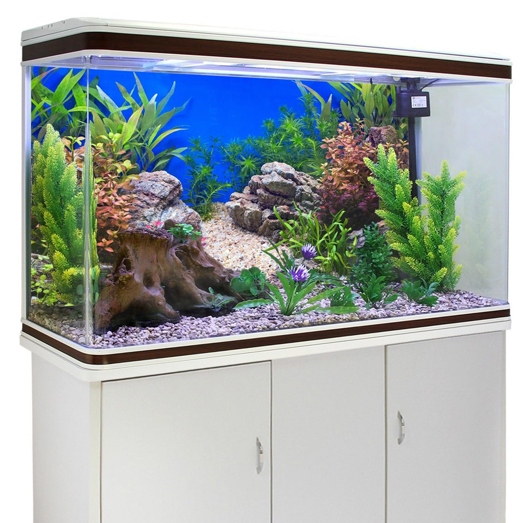 91x50cm Plante Aquatique Fish Tank Fond Pierre rivière lit & lac Aquarium Fond Vinyle