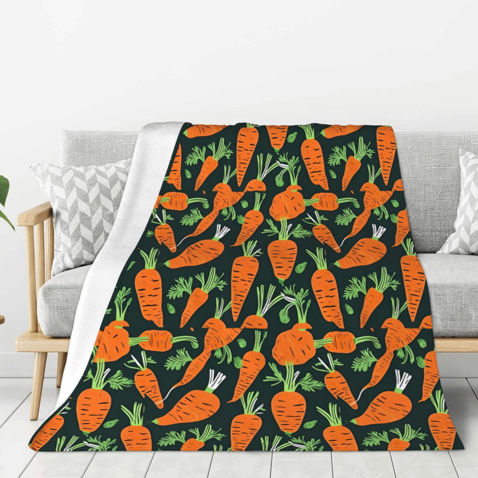 Couverture douce épaisse motif carotte pour éliminer la fraîcheur du soir