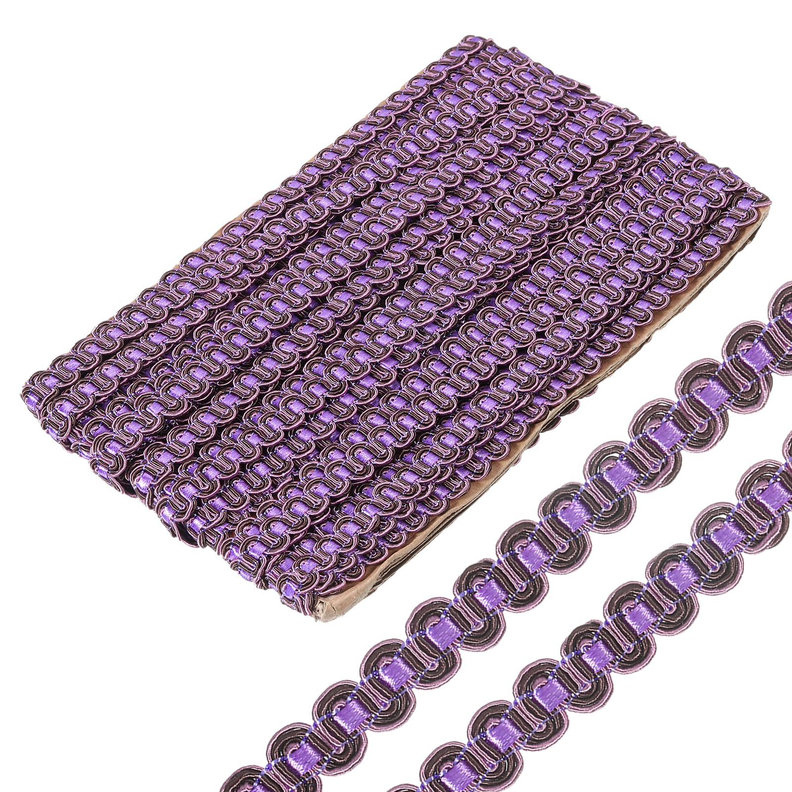 uxcell13 Yard Gimp Braid Trim 3/8 Inch Polyester Woven Braid Trim Upholstery Trim Decorative Gimp Trim for DIY Crafts Sewing Curtain Slipcover Costume, Purple